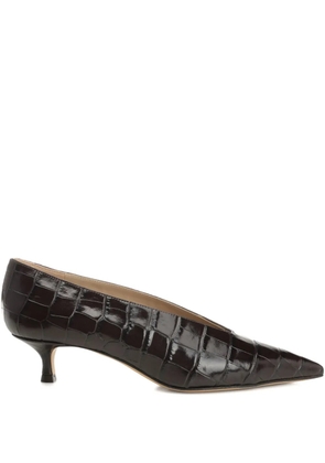 Le Monde Beryl crocodile-pattern pointed-toe pumps - Brown