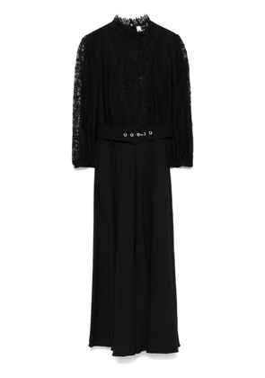 NISSA lace-detailed midi dress - Black