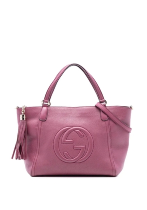 Gucci Pre-Owned 2016-2025 Small Pebbled Leather Soho Cellarius satchel - Purple