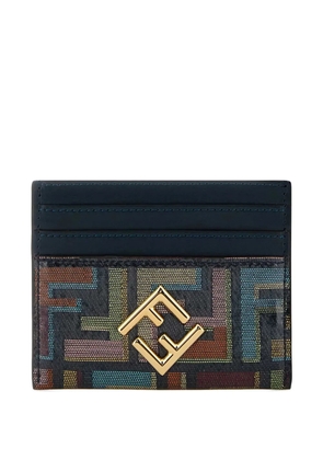 FENDI logo-plaque card holder - Blue