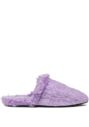 Versace logo-jacquard cotton slippers - Purple