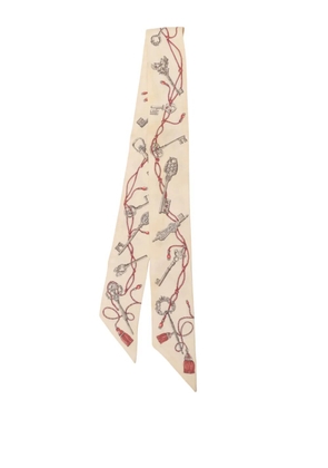 Hermès Pre-Owned 2010-2025 Les Cles a Pois Twilly Silk Scarf scarves - Brown