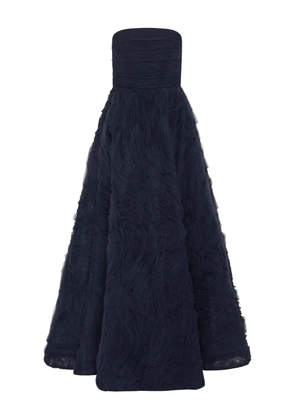 Rebecca Vallance Willow strapless ruffled gown - Blue