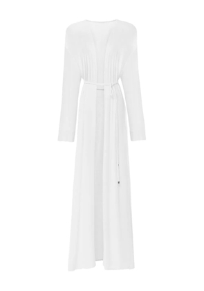 ANNAFOXY maxi belted cardigan - White