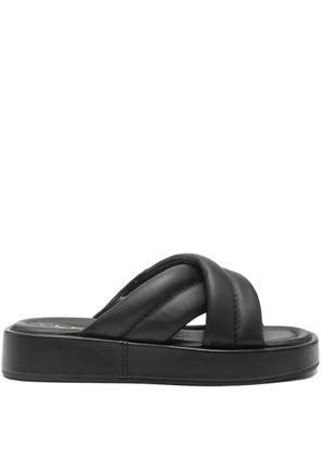 Clarks 35mm Alda quilted cross-strap sandals - Black