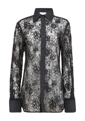 Fleur Du Mal Juliet lace button shirt - Black