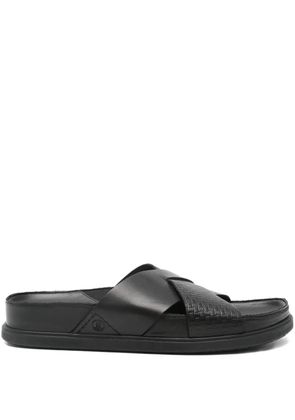 Clarks Torford cross-strap leather sandals - Black