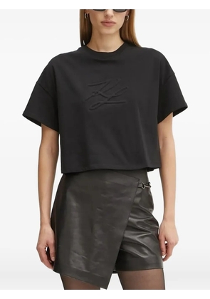 Karl Lagerfeld logo-embossed boxy T-shirt - Black