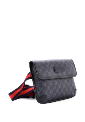 Gucci Pre-Owned Web Flap GG Coated Canvas belt bag - Black