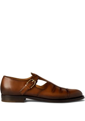 Ralph Lauren Purple Label buckle leather loafers - Brown