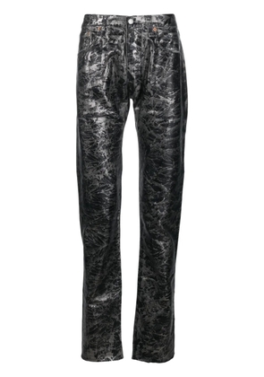 GALLERY DEPT. abstract-print metallic straight-leg jeans - Black