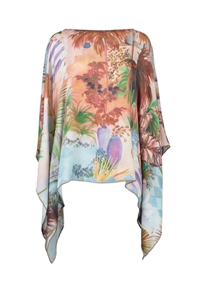 rani arabella printed poncho - Neutrals