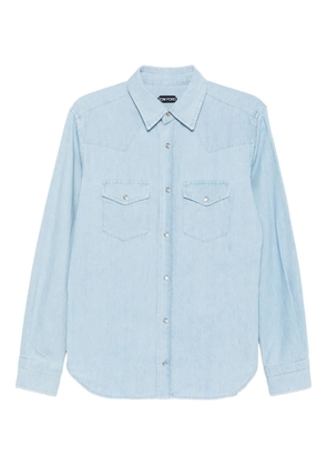 TOM FORD double-pocket denim shirt - Blue