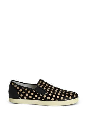 Bottega Veneta Pre-Owned polka-dot slip-on sneakers - Black
