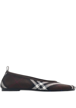 Burberry check knitted ballet flats - Black