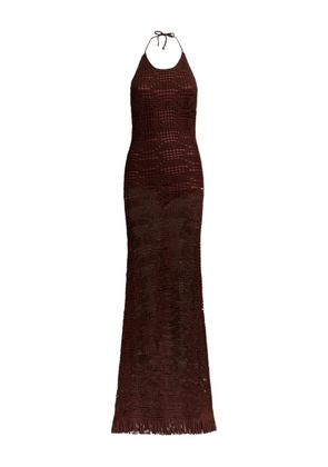 ETRO crochet-effect maxi dress - Brown