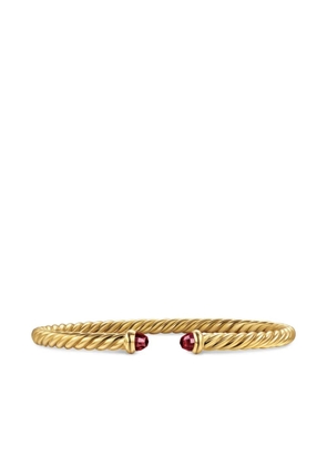 David Yurman 18kt yellow gold Cablespira garnet cuff