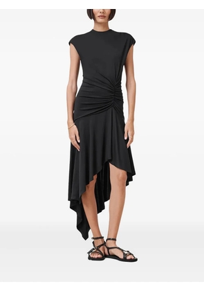 AllSaints draped asymmetric midi dress - Black