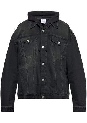 VETEMENTS hooded denim jacket - Black
