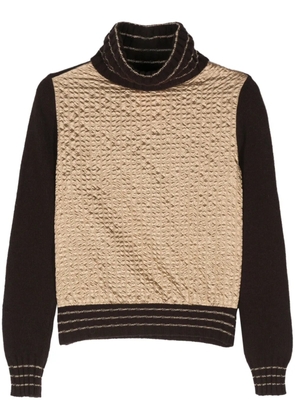 Versace Pre-Owned 2000s logo-patch sweater - Brown