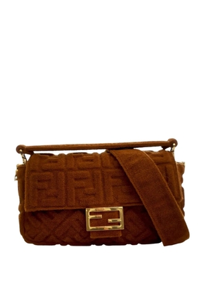 Fendi Pre-Owned 2010-2025 Zucca Embossed Terry Cloth Baguette satchel - Brown