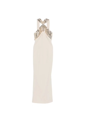 JEAN-LOUIS SABAJI embellished halter dress - Neutrals