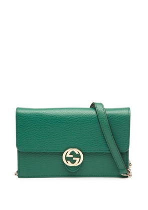 Gucci Pre-Owned 2016-2025 Interlocking G Dollar Calfskin Wallet on Chain crossbody bag - Green