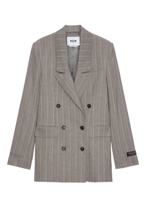 MSGM pinstripe double-breasted jacket - Grey