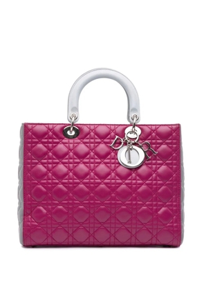 Christian Dior Pre-Owned 2014 Large Bicolor Lambskin Cannage Lady Dior satchel - Pink