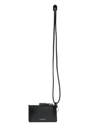 Canali neck-strap card holder - Black