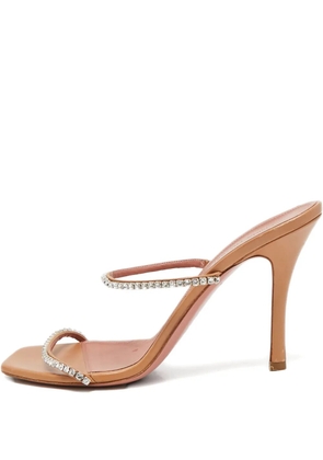 Amina Muaddi 2024 100mm Gilda mules - Brown