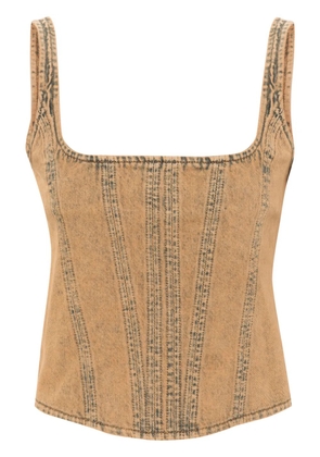 Giuseppe Di Morabito denim corset top - Brown