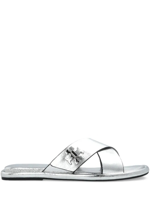 Tory Burch logo-plaque sandals - Silver