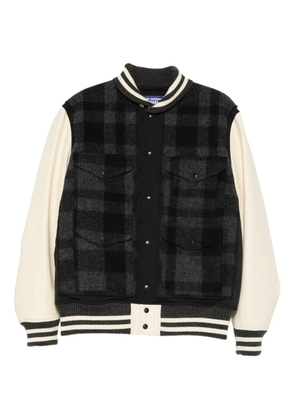 Junya Watanabe MAN check panelled jacket - Grey