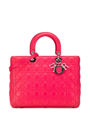 Christian Dior Pre-Owned 2013 Large Lambskin Cannage Lady Dior satchel - Pink