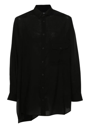 Yohji Yamamoto asymmetric poplin shirt - Black