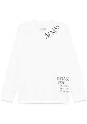 MM6 Maison Margiela numbers-print T-shirt - White