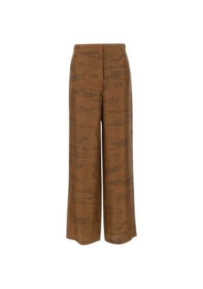 Max Mara printed high-waisted trousers - Brown
