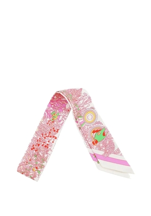 Hermès Pre-Owned 2025 Pony Pit Stop Silk Twilly Scarf scarves - Pink