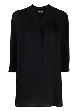 Giorgio Armani V-neck silk blouse - Blue