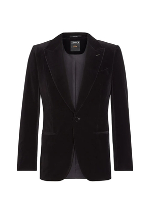 Zegna cotton buttoned blazer - Black