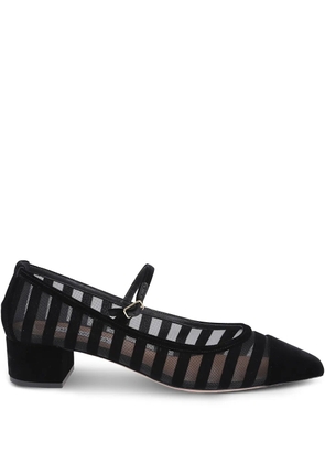 Aquazzura striped block-heel pumps - Black