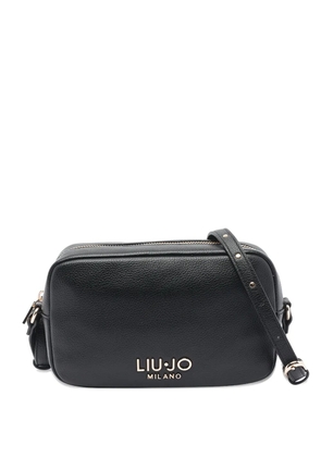 LIU JO small logo-plaque zip-top shoulder bag - Black