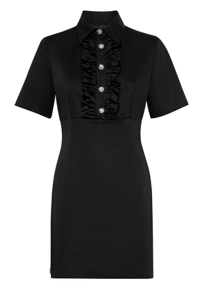 Philipp Plein ruffle-trim short-sleeve minidress - Black