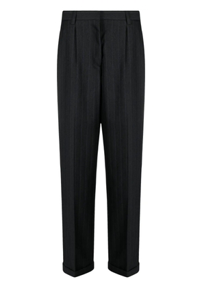 Miu Miu pinstripe herringbone wool trousers - Black