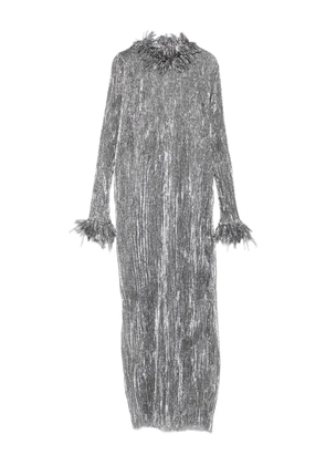 LIBEROWE fringe-plissé midi dress - Silver