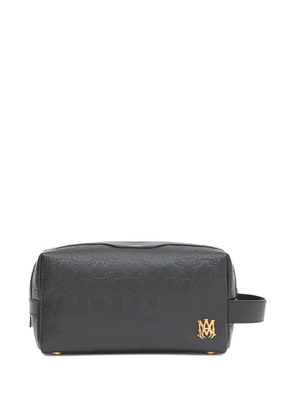 AMIRI logo leather toiletry bag - Black