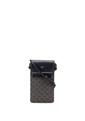 Celine Pre-Owned 2021 Triomphe Coated Canvas Phone Pouch Flap crossbody bag - Brown
