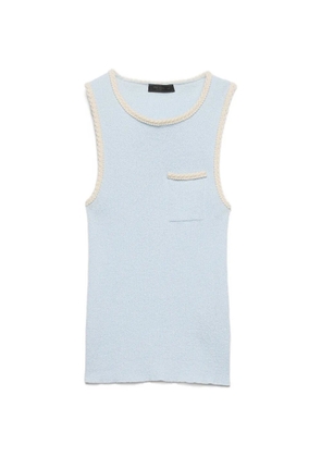 Prada contrast-trim tank top - Blue