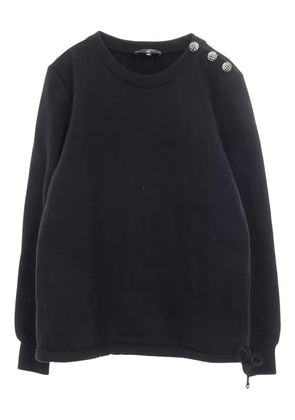CHANEL Pre-Owned 1986-1988 Camellia button sweatshirt - Black